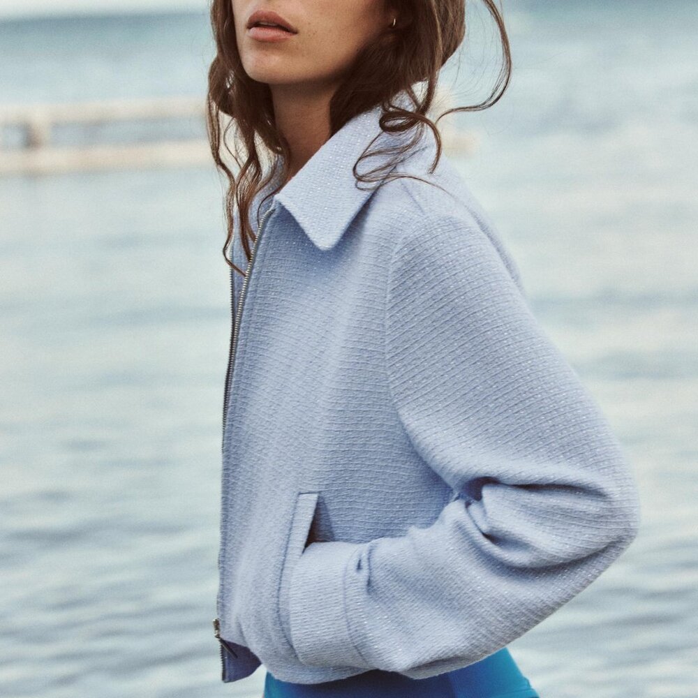 Zara Cropped Textured Jacket - Picture 3 of 16